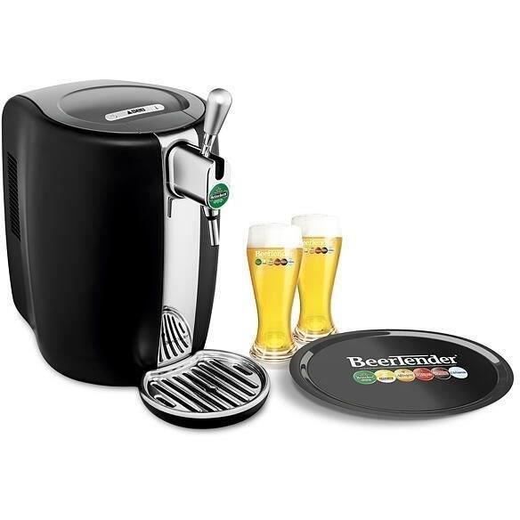 Krups machine a biere beertender 5l - 70w + coffret 2 verres silver + fût  5l heineken