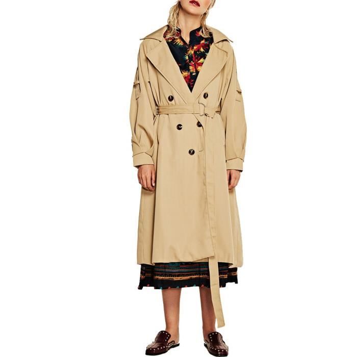 Veste longue beige femme clearance