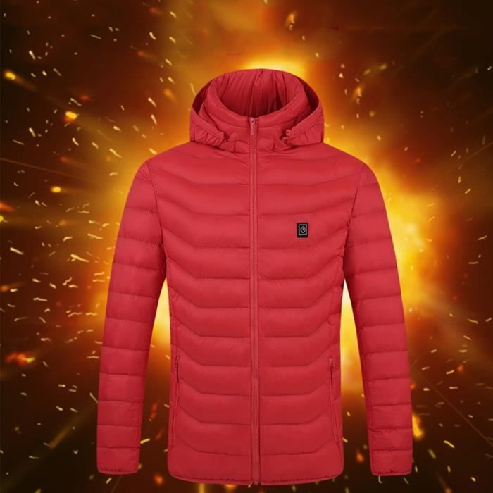 1PC veste chauffante en coton chauffant pour hommes femmes manteau de vêtements  chauffants électriques USB Rouge - Cdiscount Prêt-à-Porter