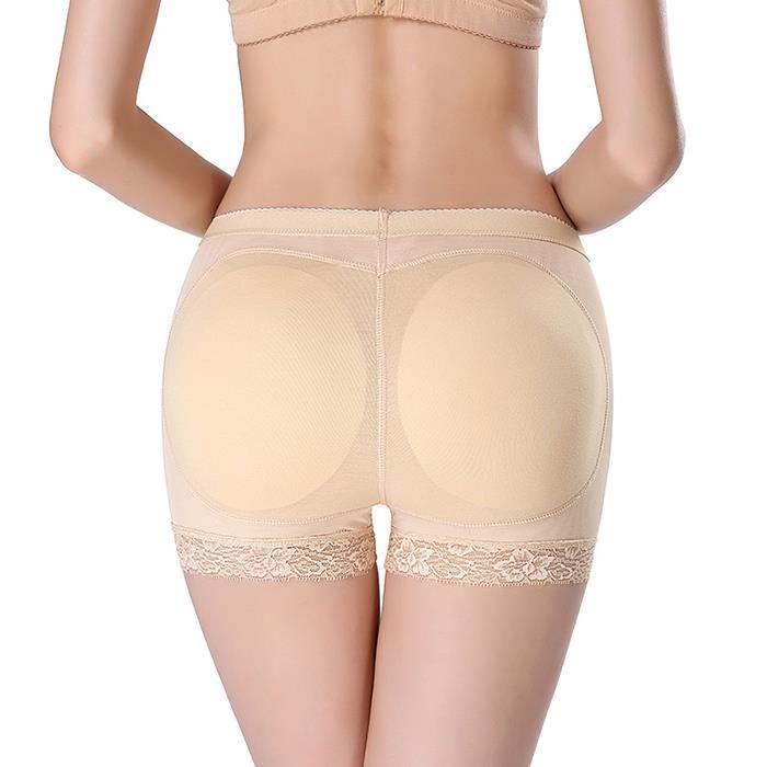 FUNMOON Culotte Femmes Gaine Slip Push Up Prothese Fessier Fausse Fesse Coussinet Silicone Sexy Bord De Dentelle