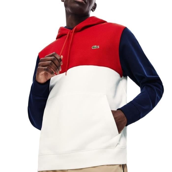 pull lacoste rouge a capuche