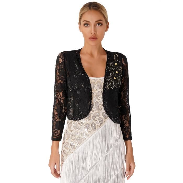 Bolero dentelle noire mariage top