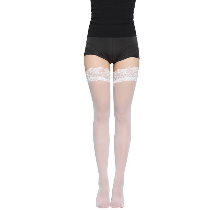 Bas résille en maille élastique pour femmes,dentelle florale,haut