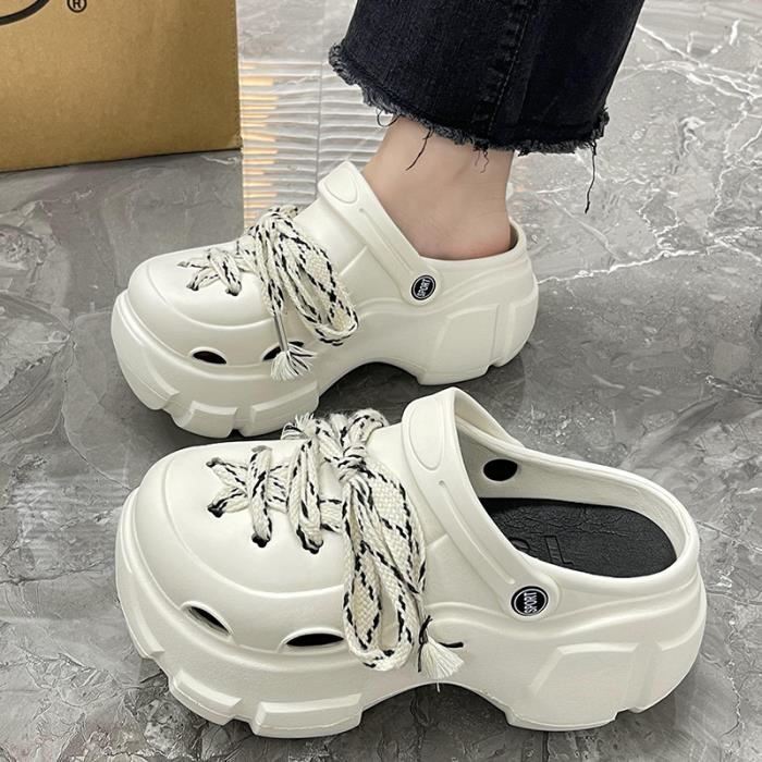 Sandales d'été pour femmes chaussure de trou + accessoires de chaussures  (peut être bricolage) Sandales à talons hauts LYDONGDONG Blanc - Cdiscount  Chaussures