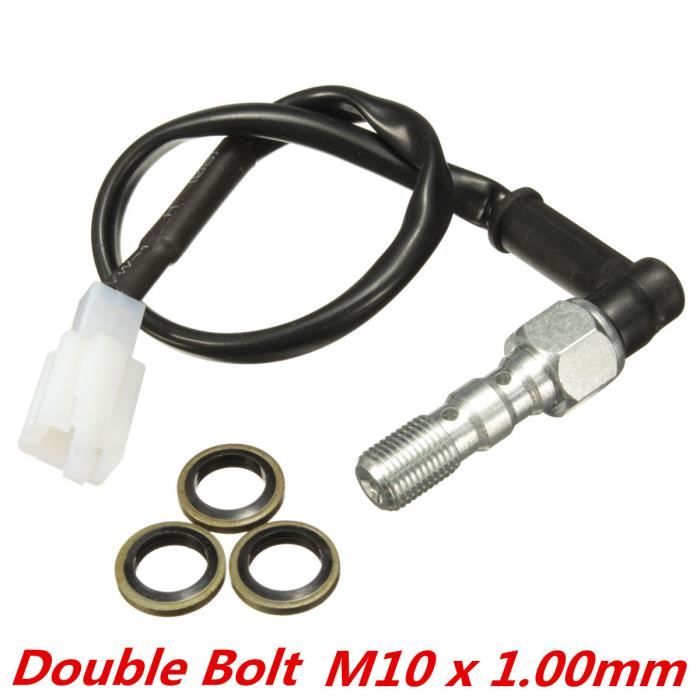 Interrupteur Frein Hydraulique M10x1.25 - Boulon Banjo Double Pour Moto Honda Yamaha Suzuki