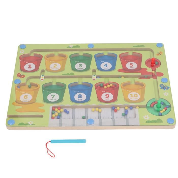 Labyrinthe Magnétique Montessori – Dinosaure, Couleurs Et Chiffres – Jeu éducatif En Bois Pour Enfants De 3 à 6 Ans