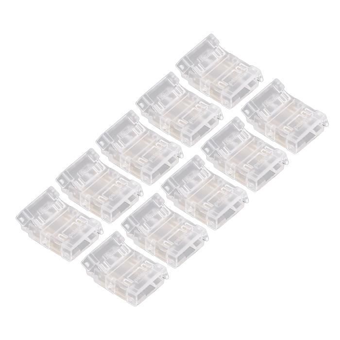 VISSQH Kit De Connecteur De Bande LED RGB 4 Broches 10 Mm,10Packs 4 BrochesConnecteur Led Sans