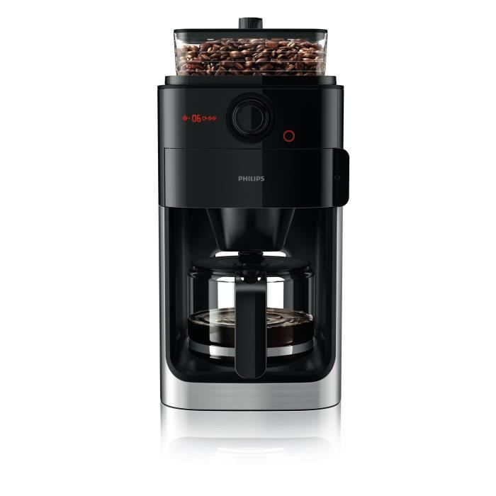 Cafetière filtre avec broyeur intégré Grind & Brew HD7767/00 - Noir