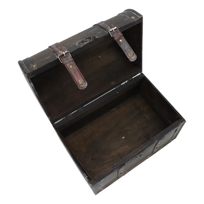 Boîte À Bijoux En Bois Vintage Style Coffre Au Trésor - Grande Taille Pour Bijoux Et Rangement