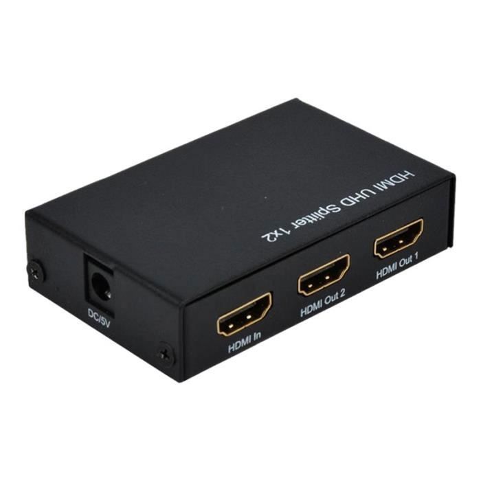 Répartiteur vidéo HDMI SECOMP - 2 ports - Prise en charge 3D - Boîtier métallique