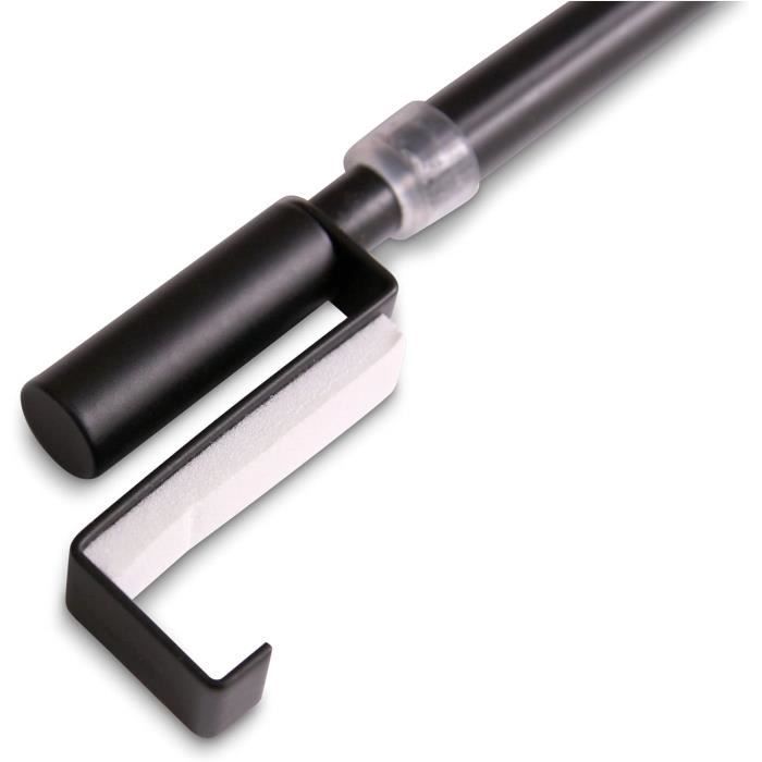 Tringle à Rideau De Tension Réglable Noir 40-70 Cm – Barre Extensible Sans Perçage, Acier Robuste Diamètre 1,3 Cm