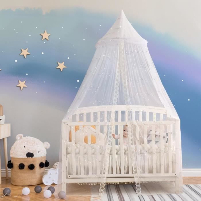 Ciel De Lit Moustiquaire Surwin - Baldaquin Princesse 250x400cm, Jaune - Décoration Chambre Enfant