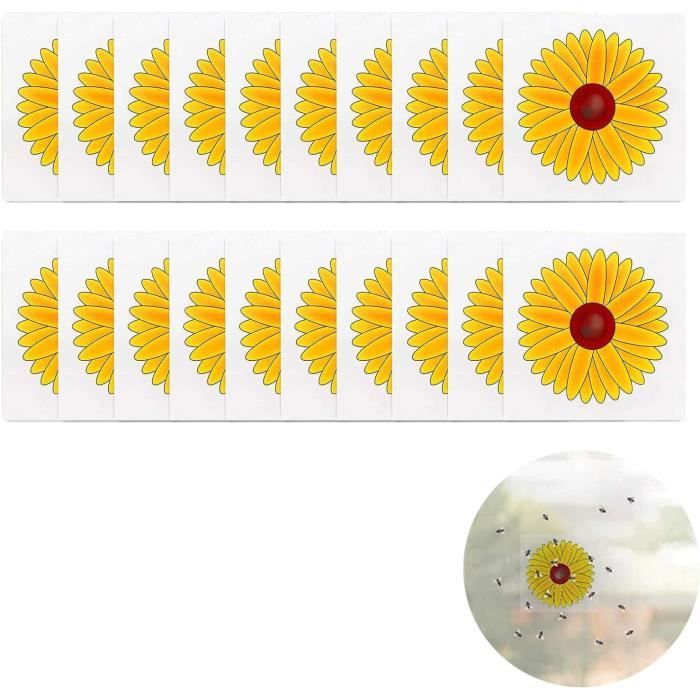 20 Pcs Piège à Mouches plaques Jaunes Autocollant, Attrape Moucheron Exterieur Attrape Mouche 20 Pcs Piège à Mouches plaques Jaunes Autocollant, Attrape Moucheron Exterieur Attrape Mouche