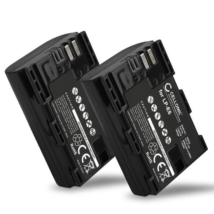 2x Batterie pour Canon EOS 5D, 6D, 60D, 7D, 70D, 80D, XC10, WFT E5, EFT