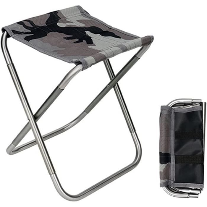 Tabouret Pliable XXL PLOGGING – Charge 450 Kg, Hauteur Réglable 7 à 50 Cm, Avec Coussin Et Mousqueton – Camping, Pêche, Barbecue