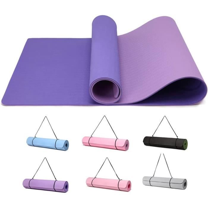Tapis De Yoga Antidérapant TPE - 183x61x0,6 Cm - Lignes D'alignement, Sangle De Transport - Pour Yoga, Pilates, Fitness Maison - 3