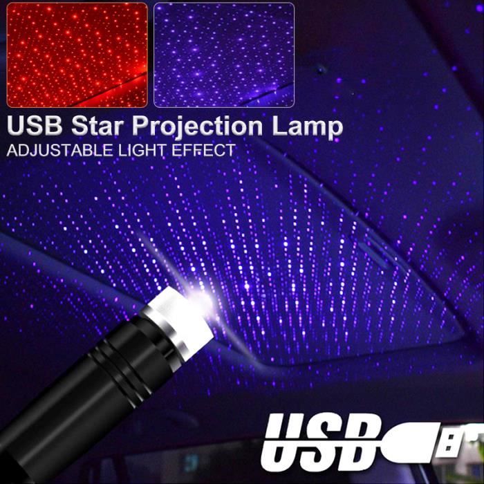 Veilleuse,Violet--Projecteur LED pour toit de voiture, romantique, étoile,  galaxie, lampe USB, décoration de chambre, lumière'intéri