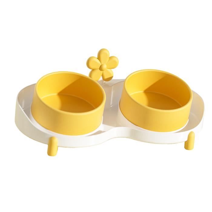 Comparer les prix de Gamelles doubles pour chat - VGEBY - Jaune - Céramique - Anti-basculement - Ouverture biseautée