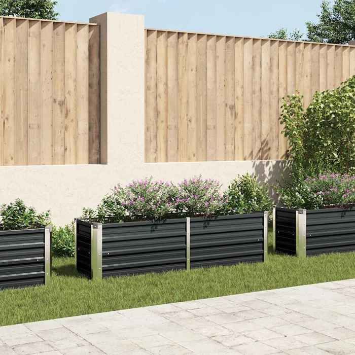 vidaXL Lit surélevé de jardin 160x40x45 cm Acier galvanisé - vue 4