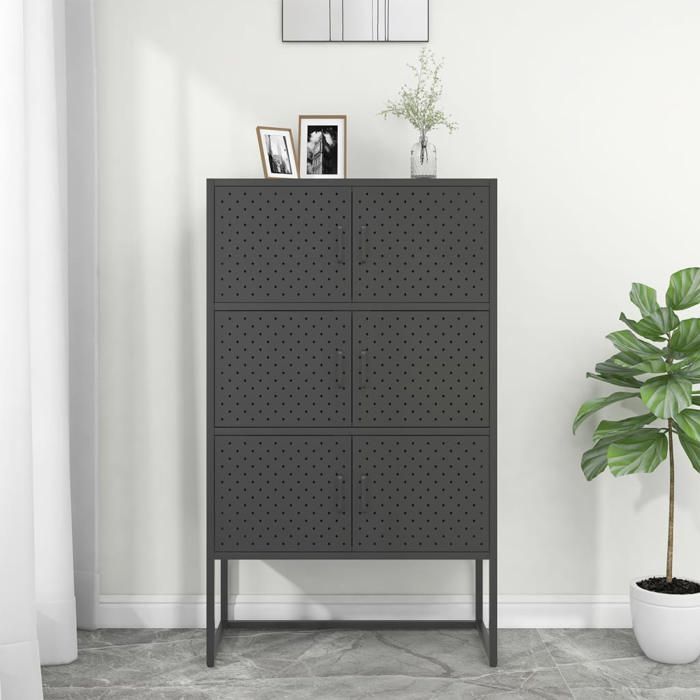 vidaXL Buffet haut Anthracite 80x35x135 cm Acier 335879
