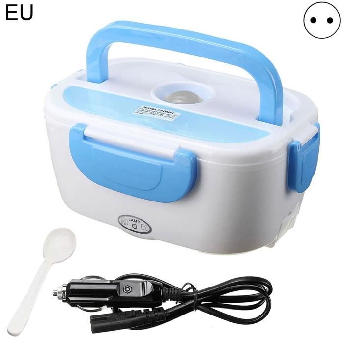 Lunch Box Chauffante 1.5L - Double Alimentation (secteur/allume-cigare), 2 Compartiments, Cuillère Incluse