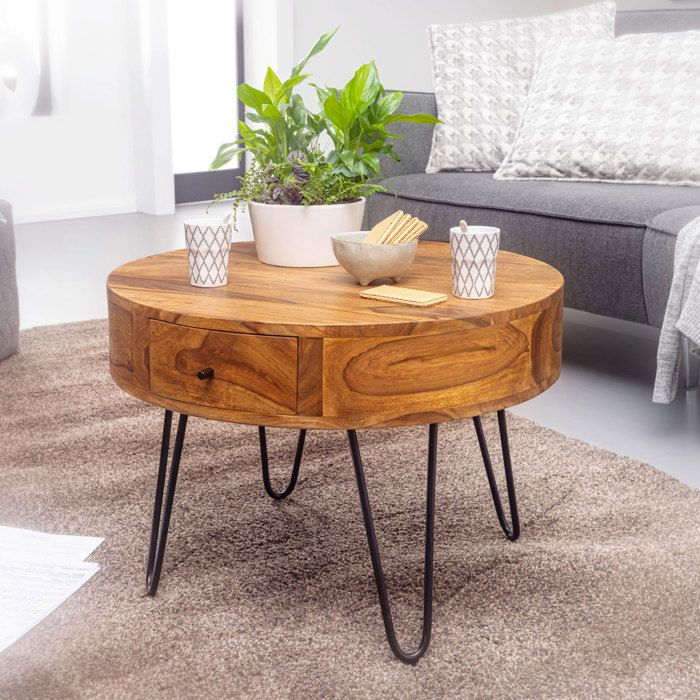 Table D'appoint En Sheesham Massif Mumbai - 90x35x35 Cm Avec Tiroir - Style Rustique Livrée Montée - FSC