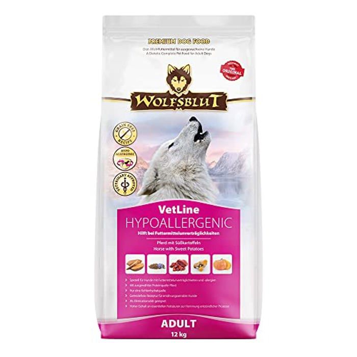 Croquettes Hypoallergéniques - Wolfsblut - VetLine - 12 kg - Pour Chiens Adultes - Saveur Cheval