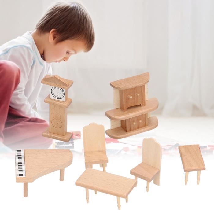 Mini Meubles De Maison De Poupée échelle 1:12 - Tabouret, Chaise, Canapé Miniature, Accessoires Pour Décoration Maison De Poupée
