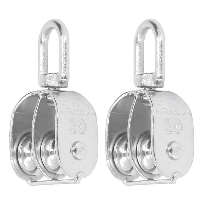 Poulie Duplex Inox 1 Pouce - Roue à Gorge Pour Câble - SODIAL - Lot Personnalisable
