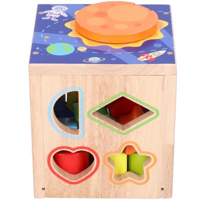 Zerodis Jouet de blocs géométriques en bois Jouet de Blocs de Forme ...