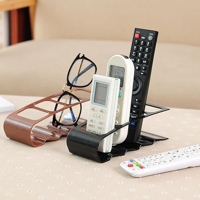 Support de Télécommande avec 3 Compartiment, Porte Telecommande Mural Adhésif, Rangement Telecommande TV, Support Universel Télécommande pour Maison Bureau école (Noir