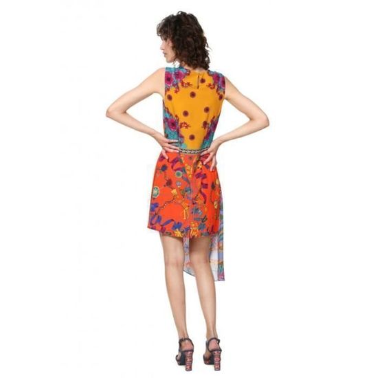 Robe Desigual Femme Taille S – Viscose Multicolore Coupe A-line Longueur Genou