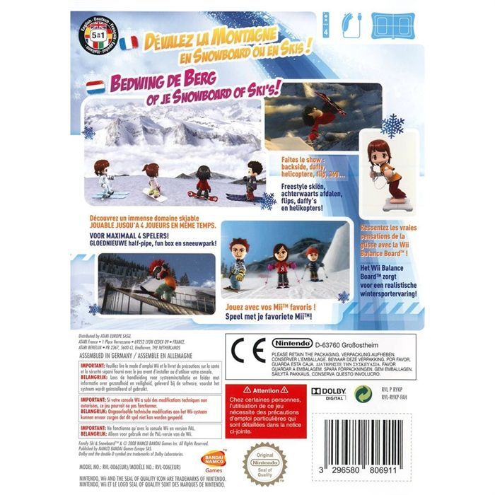 FAMILY SKI SNOWBOARD (compatible avec le Wii Bal Cdiscount