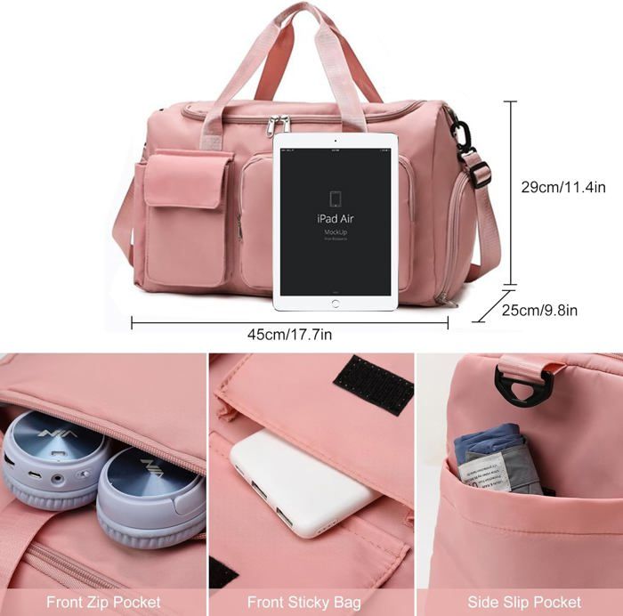 Sac De Voyage Pliable Grande Capacité 20-35L - Avec Poche Humide Et Compartiment à Chaussures !