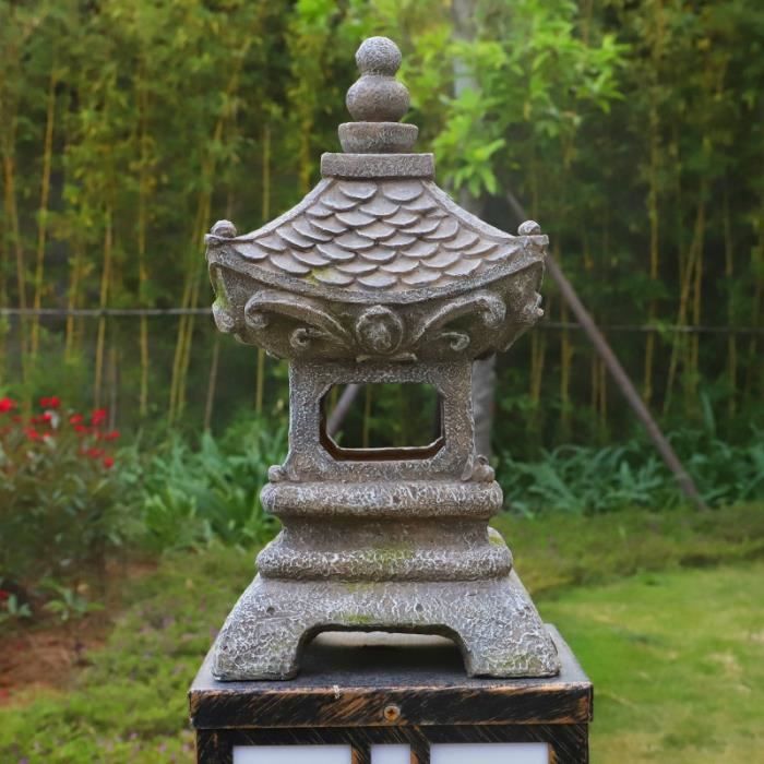 Ornements De Jardin Japonais, Ornements De Jardin De Statues De Lanterne De  Pagode Solaire, Décoration Asiatique Zen En Plein[H1125] - Cdiscount Maison