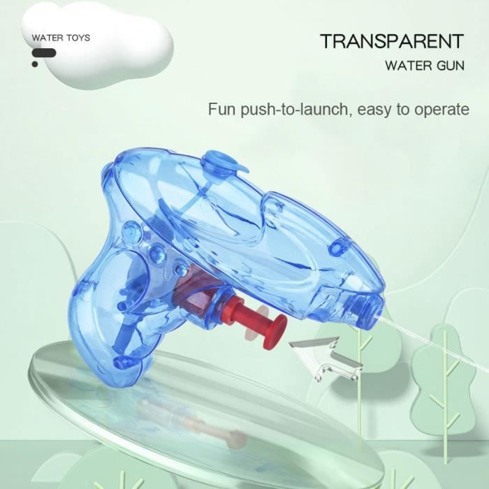 Mini Pistolet à Eau Transparent – Lot 4 Pièces – Capacité 55 Ml – Pour Piscine, Plage, Jardin