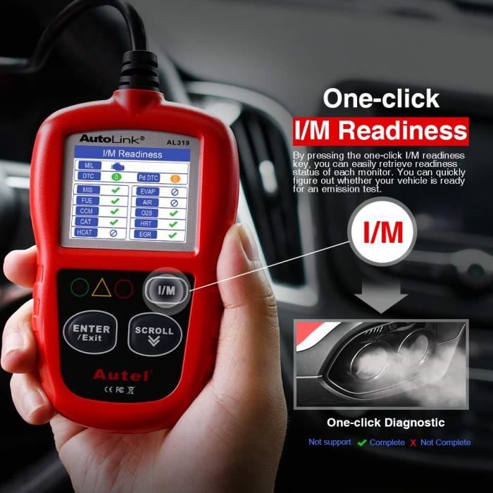 Autel AL319 Lecteur Code OBD2 Éteignez MIL Outil Diagnostic OBDII EOBD