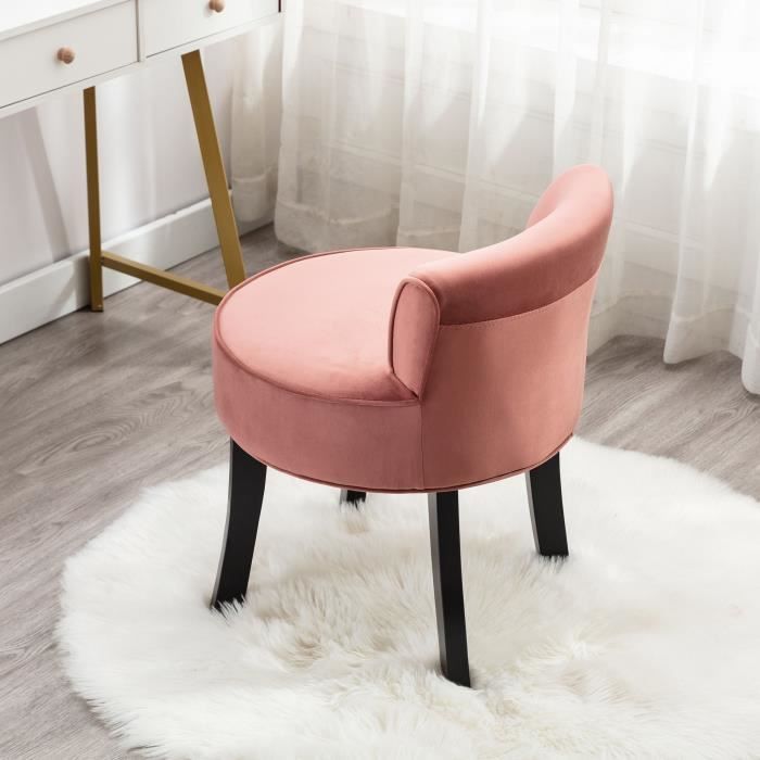 Chaise de chambre à coucher en velours avec pieds en chêne,coiffeuse en  tissu,tabouret en tissu,petite chaise de chambre d'amis rose - Cdiscount  Maison