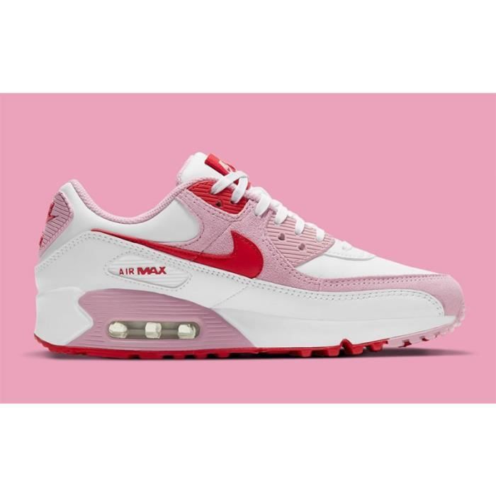 Baskets Nike Air Max 90 pour hommes AUTREMENT Blanc rose Synthetique Adulte Homme Lacets Blanc rose Cdiscount Chaussures