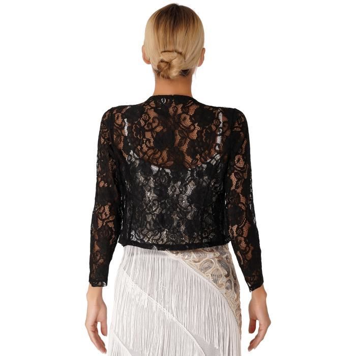Bolero dentelle top noire mariage