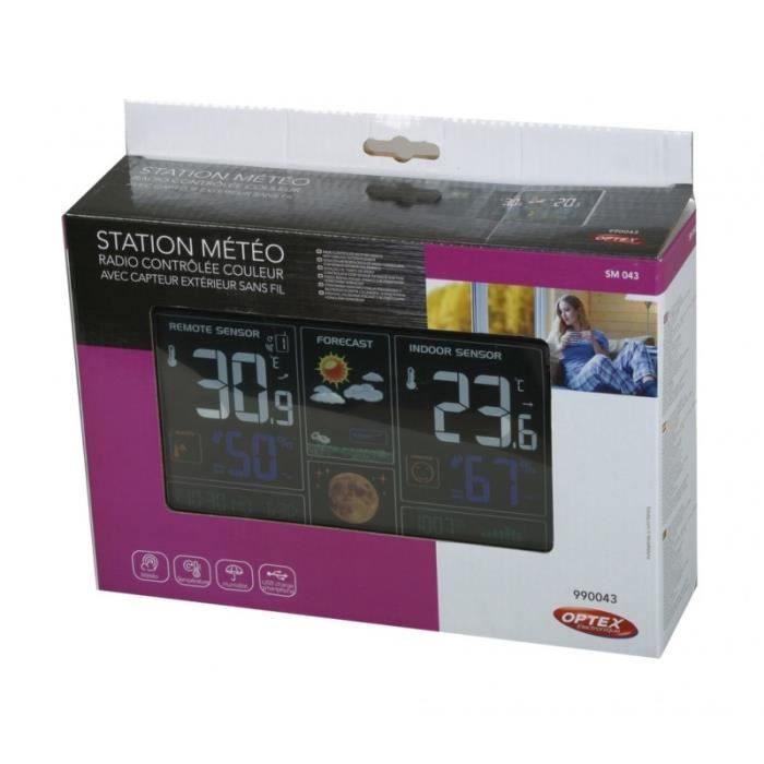 OPTEX Station Météo Noir Capteur Extérieur avec Chargeur USB — free download