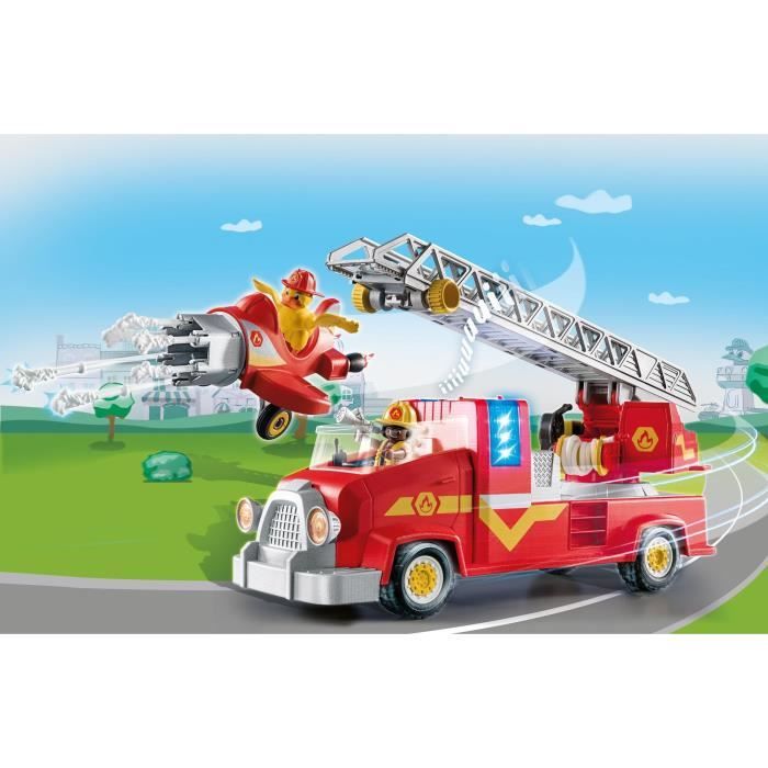 Camion de pompier ou hélicoptère de secours lumineux et sonore