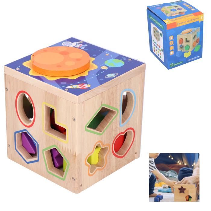 YOSOO Jouet géométrique 13 Trous Jeu de Construction de Blocs Formes Géométriques Jouet Éducatif