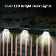 4 Pack Lumières solaire de clôture Lampe Solaire Extérieur escalier clôture terrasses décoration étanche Blanc chaud-2