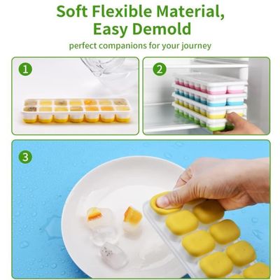 Bac à Glaçons En Silicone Avec Couvercle Grand Moule à Glace Pour Stockage Lente De La Soupe Sauce Bouillon Récipient De Congélation En Silicone De Qualité Alimentaire Pour Restes Légumes