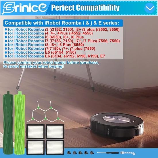 Pièces de rechange pour aspirateur compatible avec iRobot Roomba i7+, i3, i3+, i4