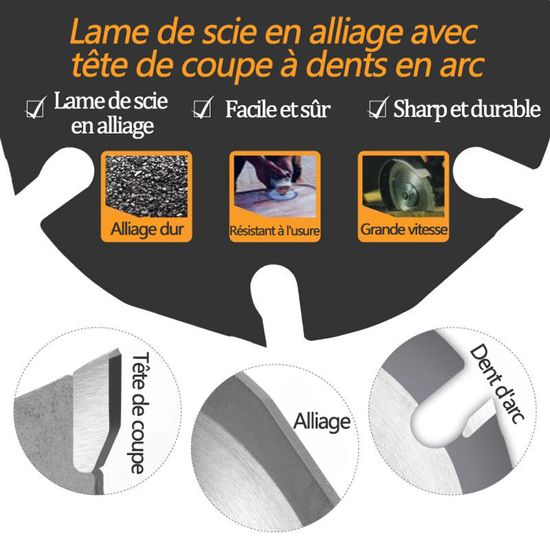 Disque à Tronçonner Bois 125mm - Carbure De Tungstène - Alésage 22.23mm - Pour Meuleuse - Coupe Propre