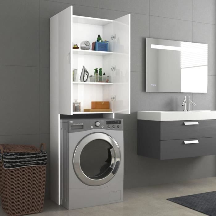 SoBuy Meuble De Salle De Bain Avec Panier à Linge – Armoire De Salle De Bain Compacte Avec Sac Abattant – Meuble De Rangement Gain De Place En Bois, Blanc, 30 X