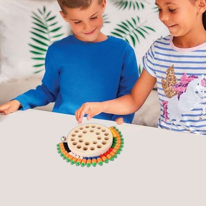 Jeux de Mémoire en Bois, Échecs Montessori pour Enfant, Jeu Éducatif de Société. Améliore la mémoire et la cognition des couleurs. C - Jeux - Jouets