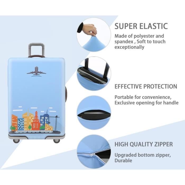Shengxi Housse Protection Valise Housse de Valise Housse de Bagage de Voyage Protection Valise de Voyage Elastique Housse Valise Protection Style Cyberpunk Bagages Couverture pour 18-32 Pouces (S